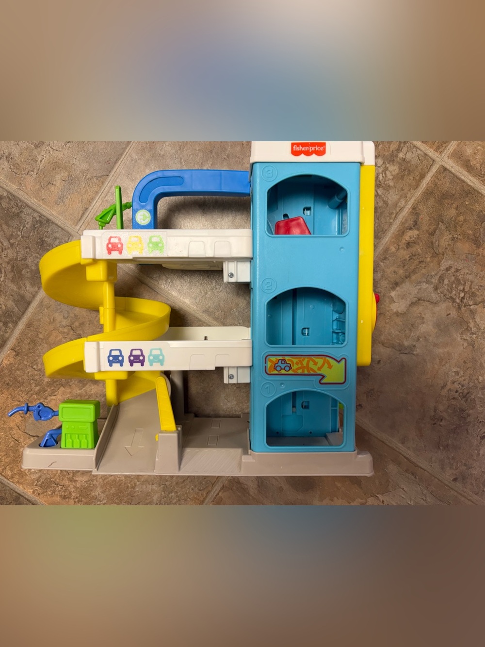 Fisher-Price Blue, White & Yellow Kids Garage Playset